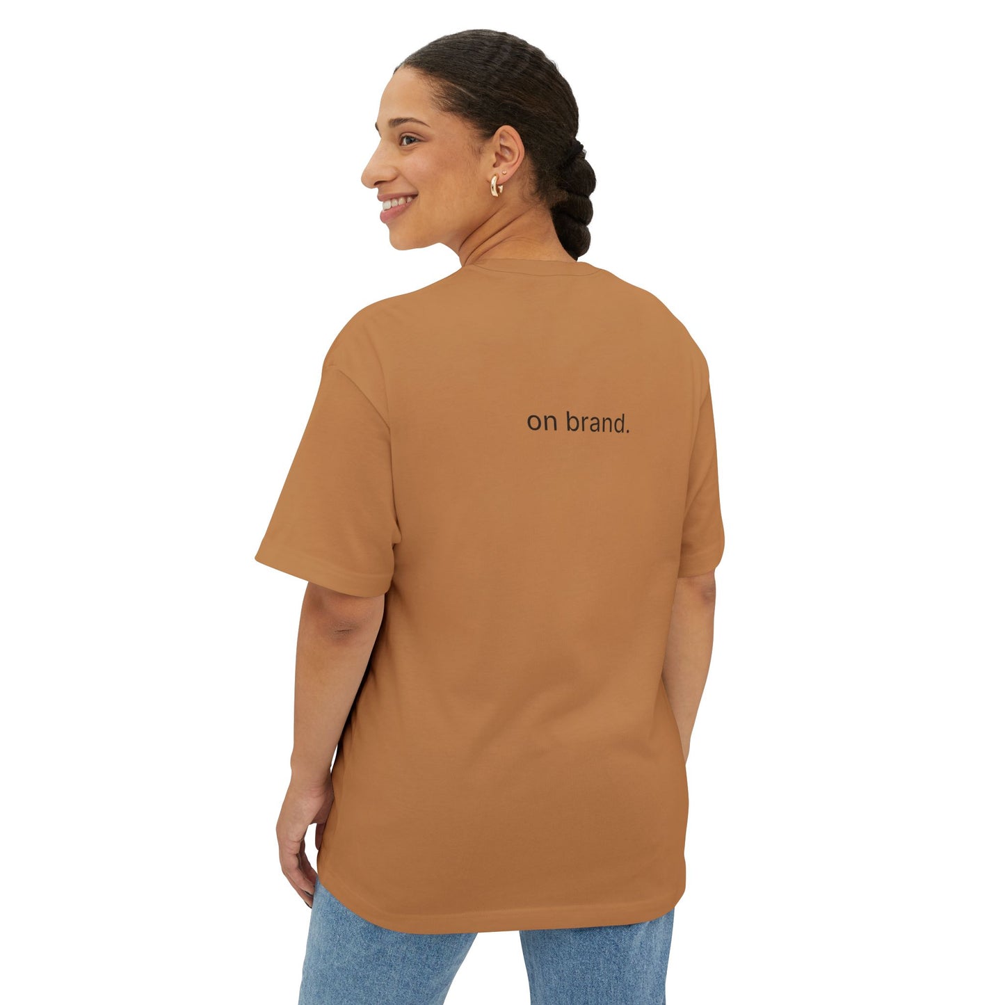 on brand. unisex oversized boxy tee