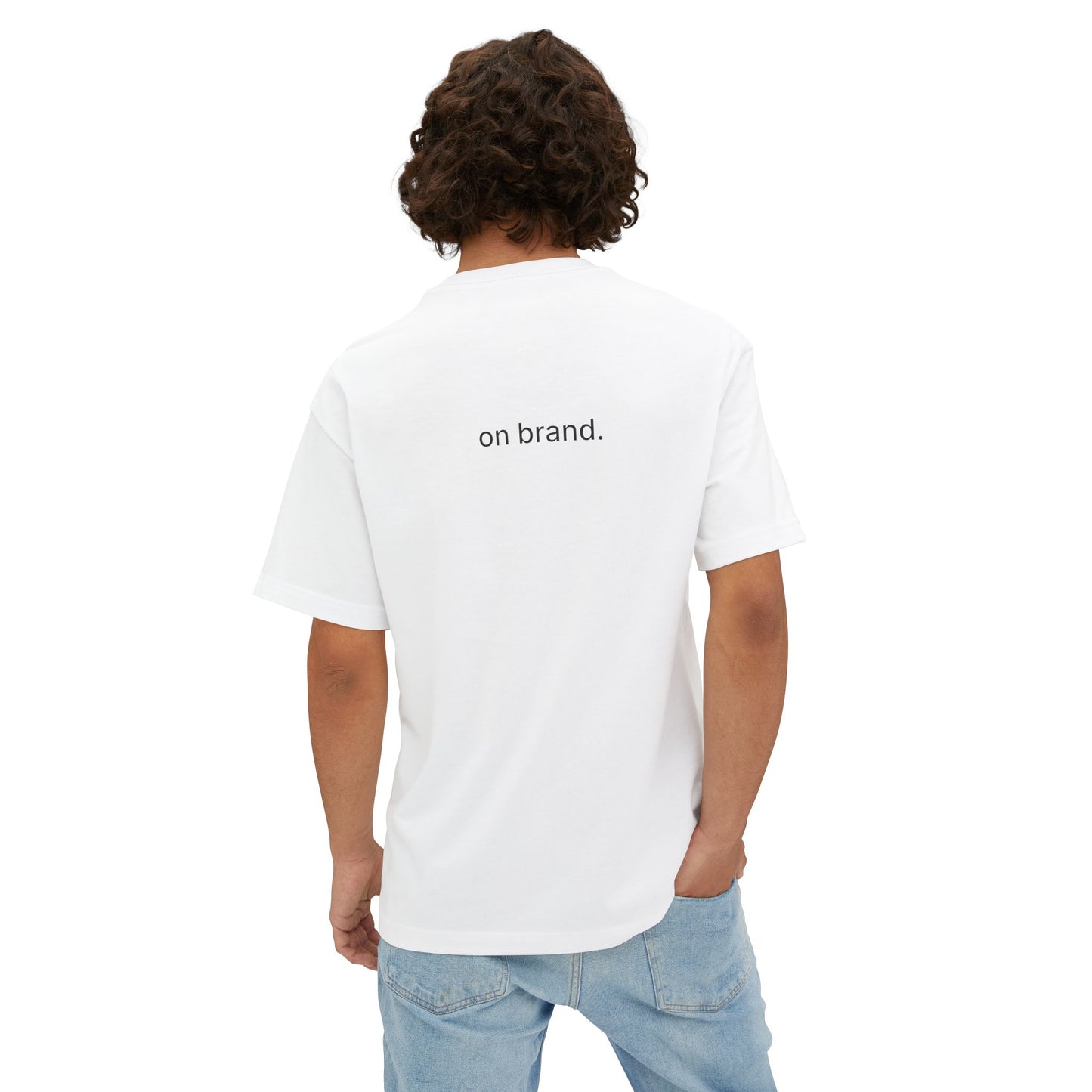on brand. unisex oversized boxy tee